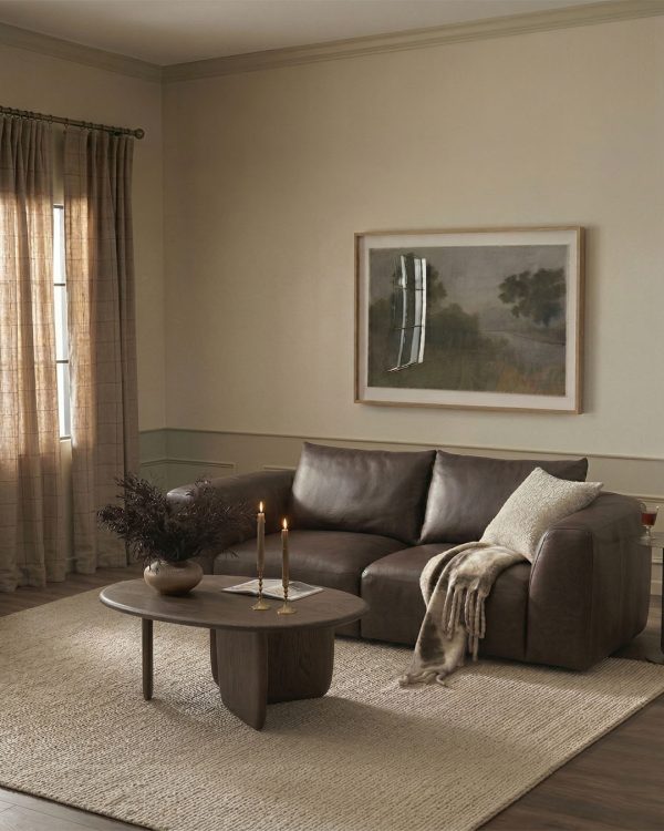 PEAL "220" - SOFA 2.5 CHỖ NGỒI - BỌC DA/ LEATHER ALABAMA CIGAR